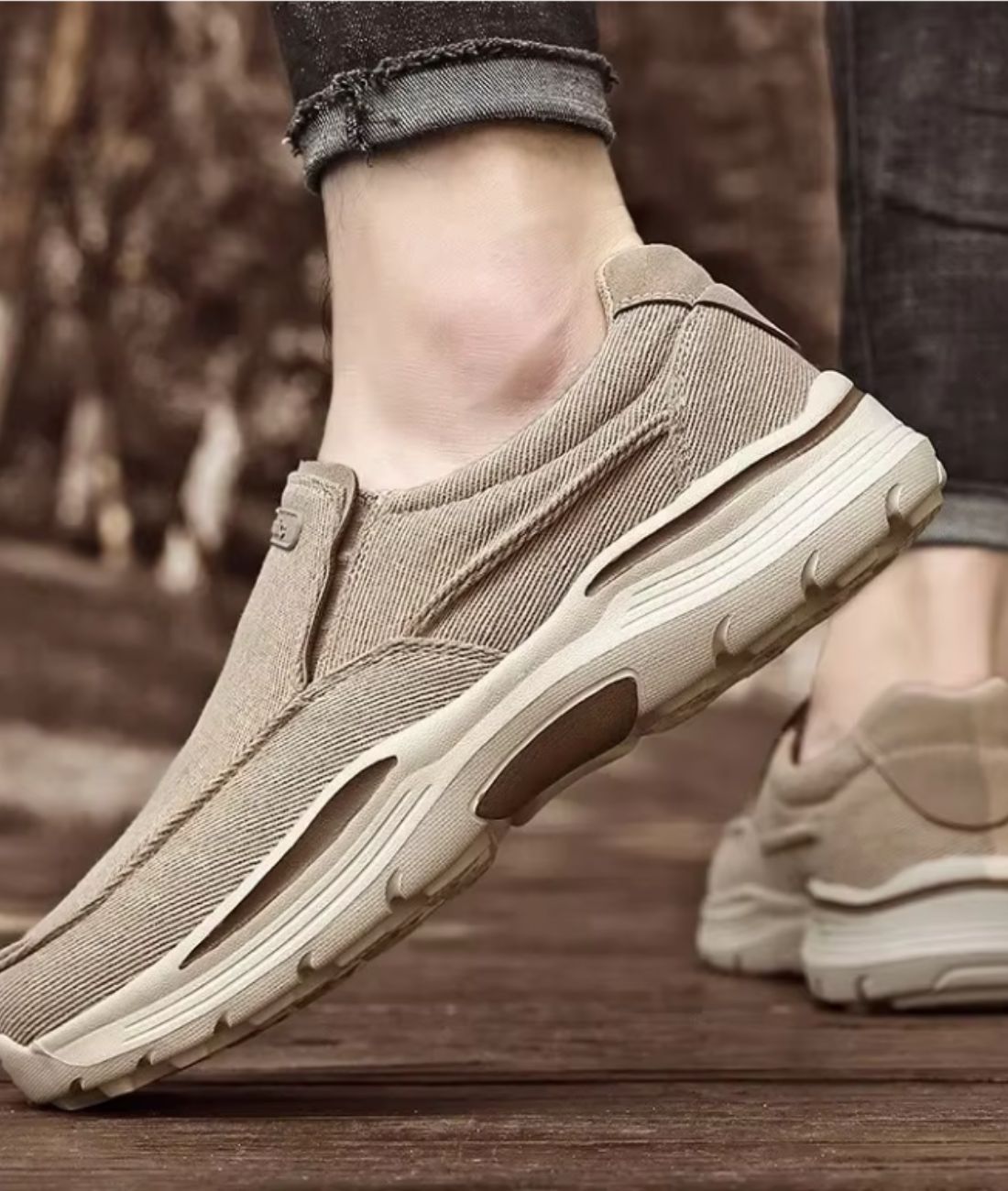 Men’s Platform Suede Loafers Sand Beige