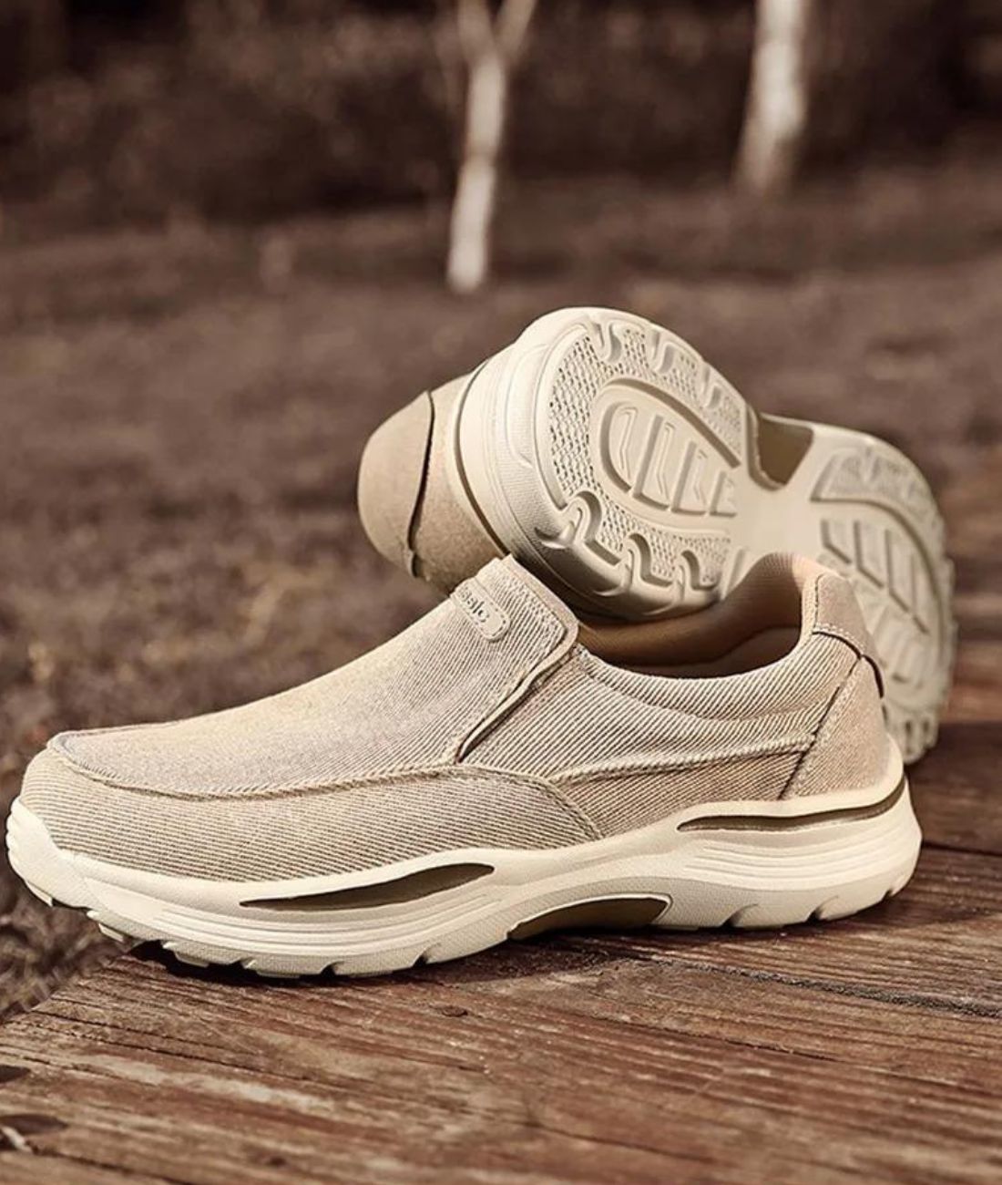 Men’s Platform Suede Loafers Sand Beige