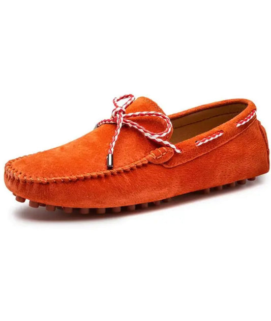 Men’s Driving Suede Loafers Vermilion Red