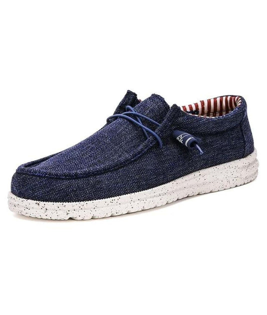 Men’s Lace Up Patent Leather Loafers Navy