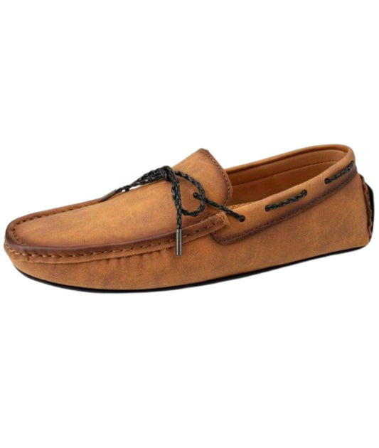 Men’s Driving Leather Loafers in Cognac Brown