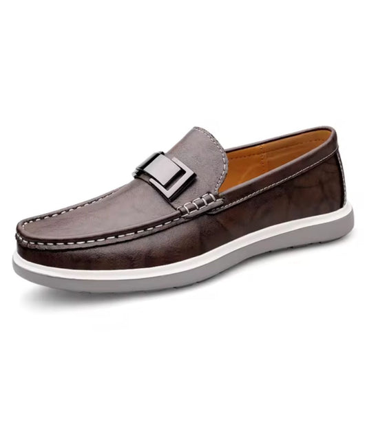 Men’s Penny Leather Loafers Coffee Brown