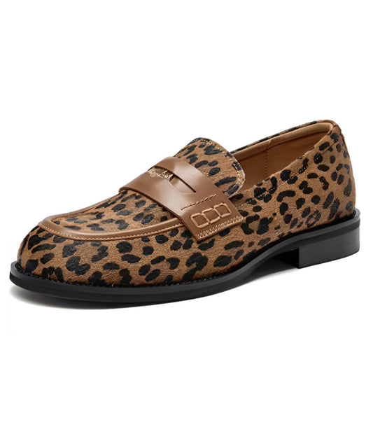 Women’s Chunky Suede Platform Loafers Cognac Brown