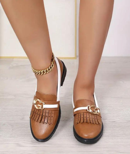 Men’s Slip On Patent Leather Loafers Cognac Brown