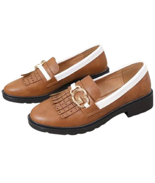 Men’s Slip On Patent Leather Loafers Cognac Brown