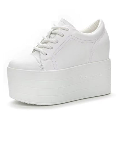 Women’s Platform Patent Leather Loafers Off White