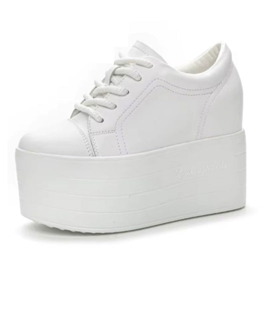 Women’s Platform Patent Leather Loafers Off White