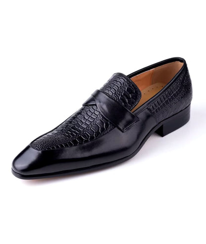 Men’s Slip On Patent Leather Loafers Deep Black