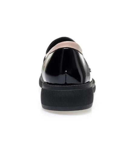 Women’s Low Heel Patent Leather Loafers Deep Black