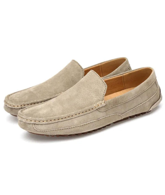 Men’s Driving Suede Loafers Sand Beige