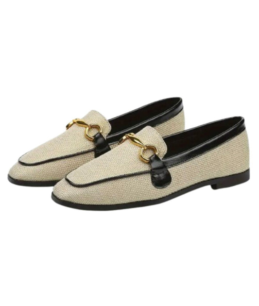 Womens Platform Patent Leather Loafers Cream