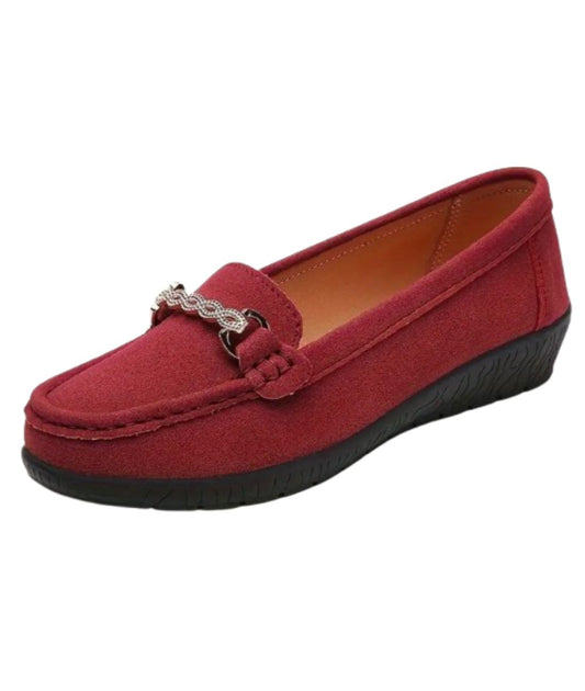 Women’s Horsebit Suede Loafers Vermilion Red
