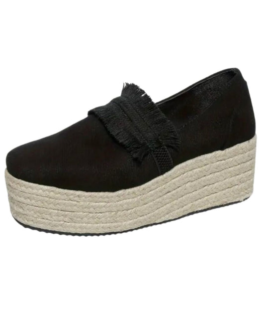 Women’s Slip On Suede Loafers Deep Black