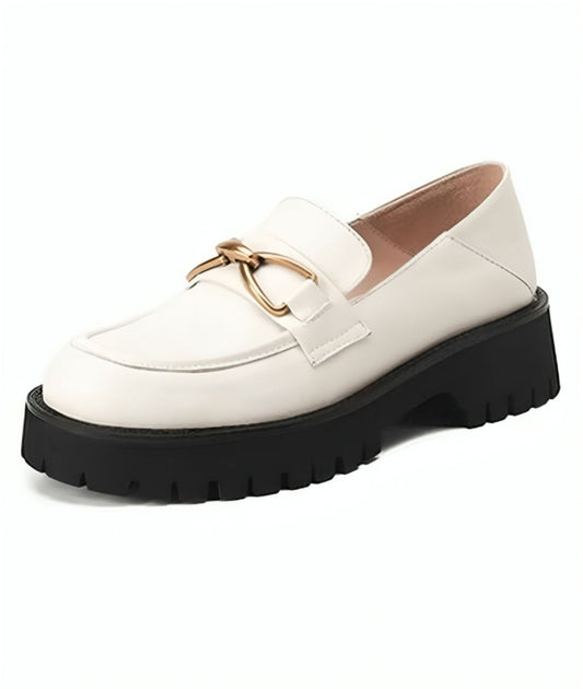 Women’s Horsebit Patent Leather Loafers Off White