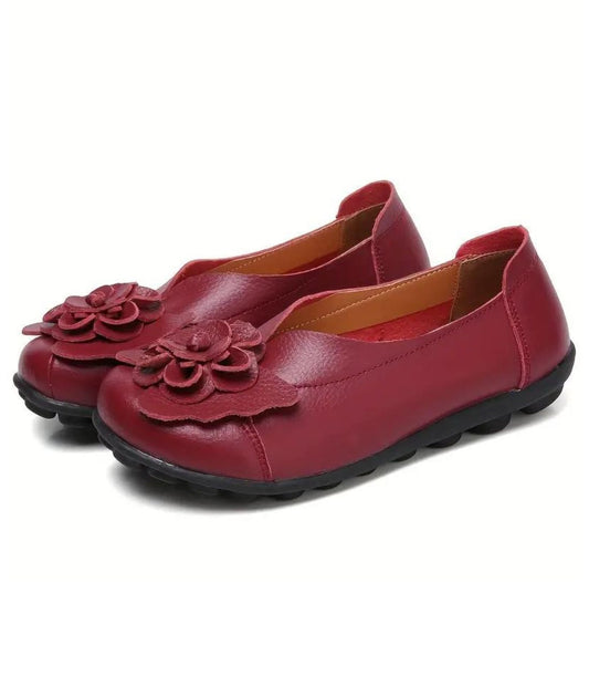 Women’s Platform Leather Loafers Vermilion Red