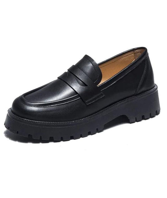 Women’s Platform Patent Leather Loafers Deep Black