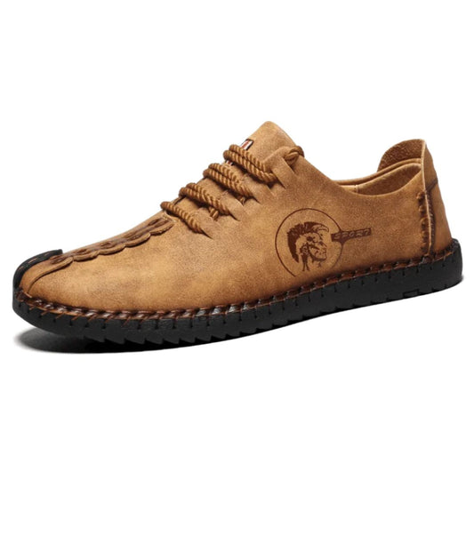 Men’s Lace Up Leather Loafers Camel