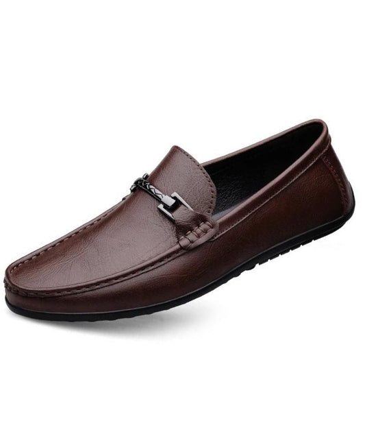 Men’s Horsebit Patent Leather Loafers in Deep Black