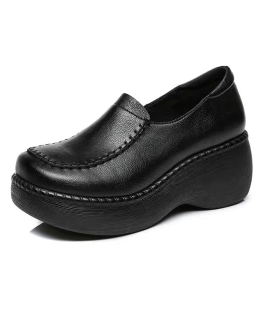 Women’s Slip On Patent Leather Loafers Deep Black