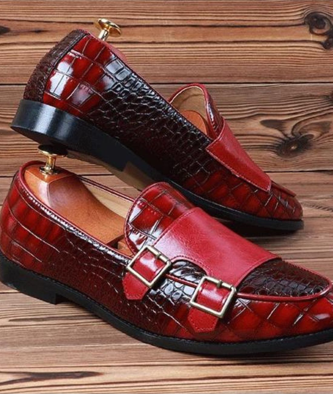 Men’s Patent Leather Loafers Cognac Brown