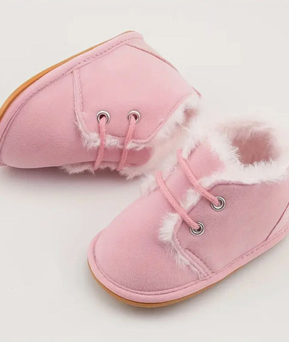 Baby Lace Up Suede Loafers Fuchsia
