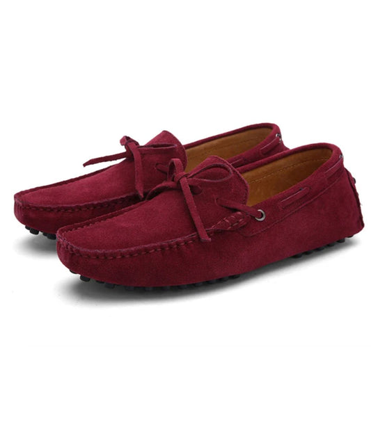 Men’s Driving Patent Leather Loafers Vermilion Red