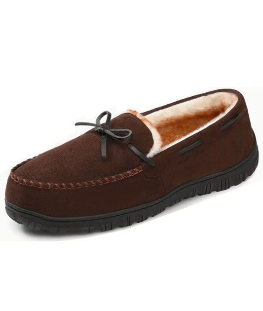 Men’s Slip On Patent Leather Round Toe Loafers Coffee Brown