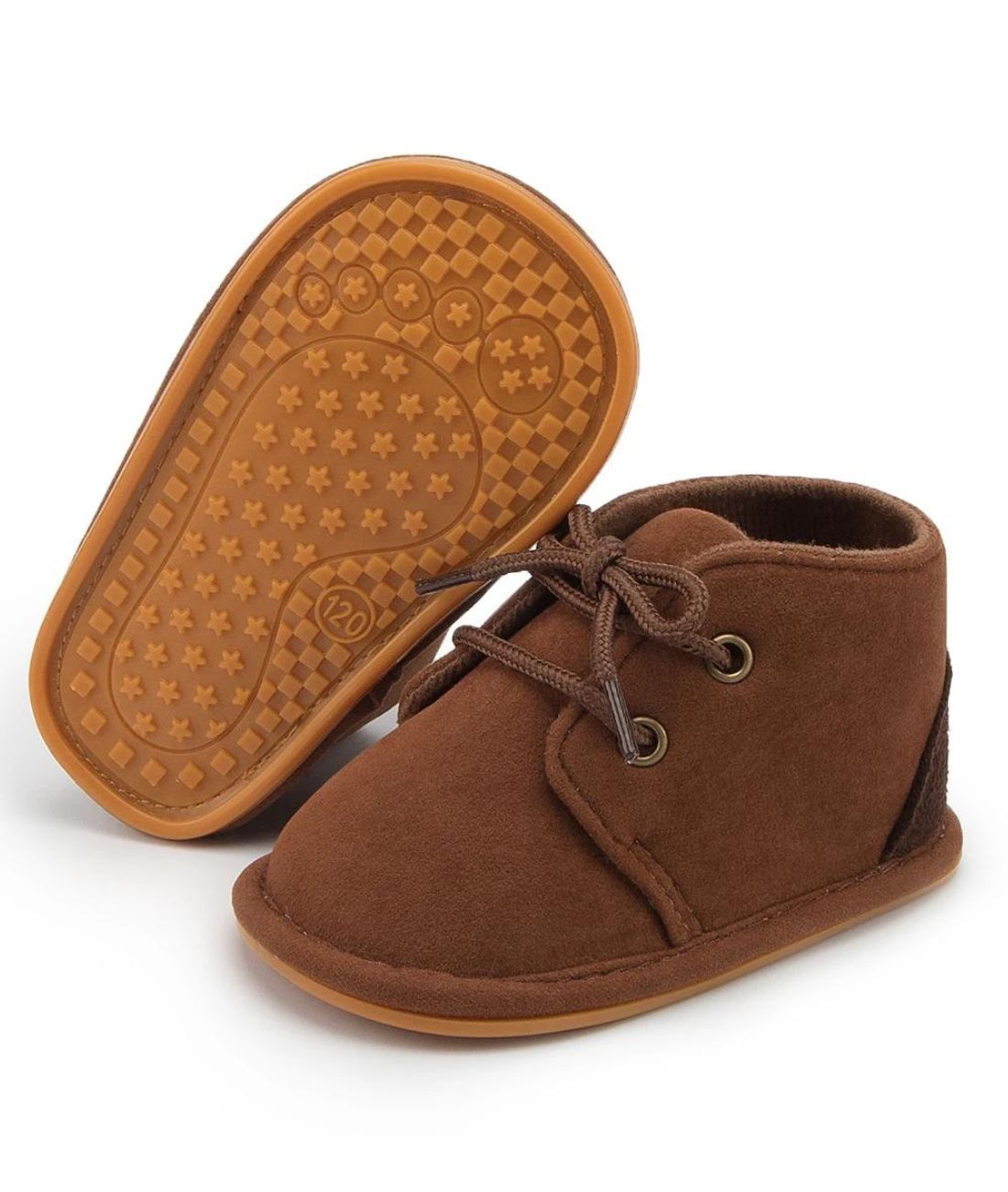 Baby Lace Up Suede Loafers Coffee Brown