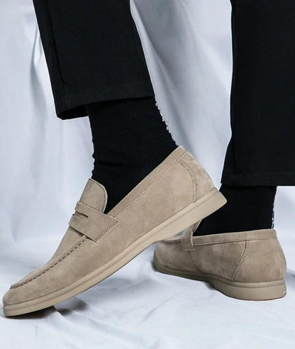 Women’s Penny Suede Loafers Sand Beige