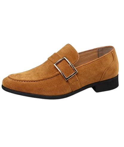 Men’s Platform Patent Leather Loafers Coffee Brown
