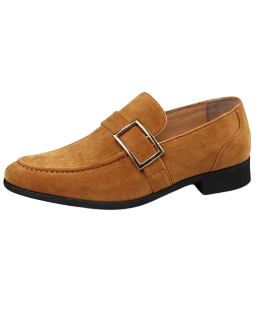 Men’s Platform Patent Leather Loafers Coffee Brown