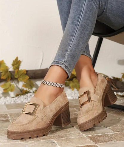 Women’s Chunky Suede Loafers Sand Beige