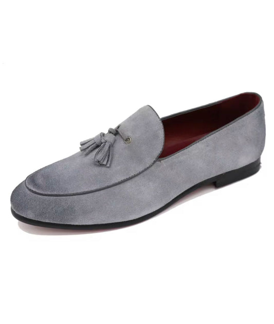 Men’s Tassel Suede Loafers Grey