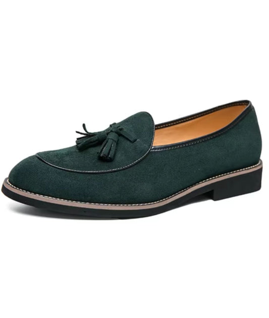 Men’s Tassel Patent Leather Loafers Deep Black