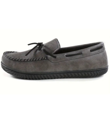 Men’s Lace Up Leather Loafers Grey