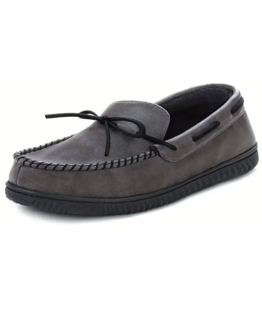 Men’s Lace Up Leather Loafers Grey