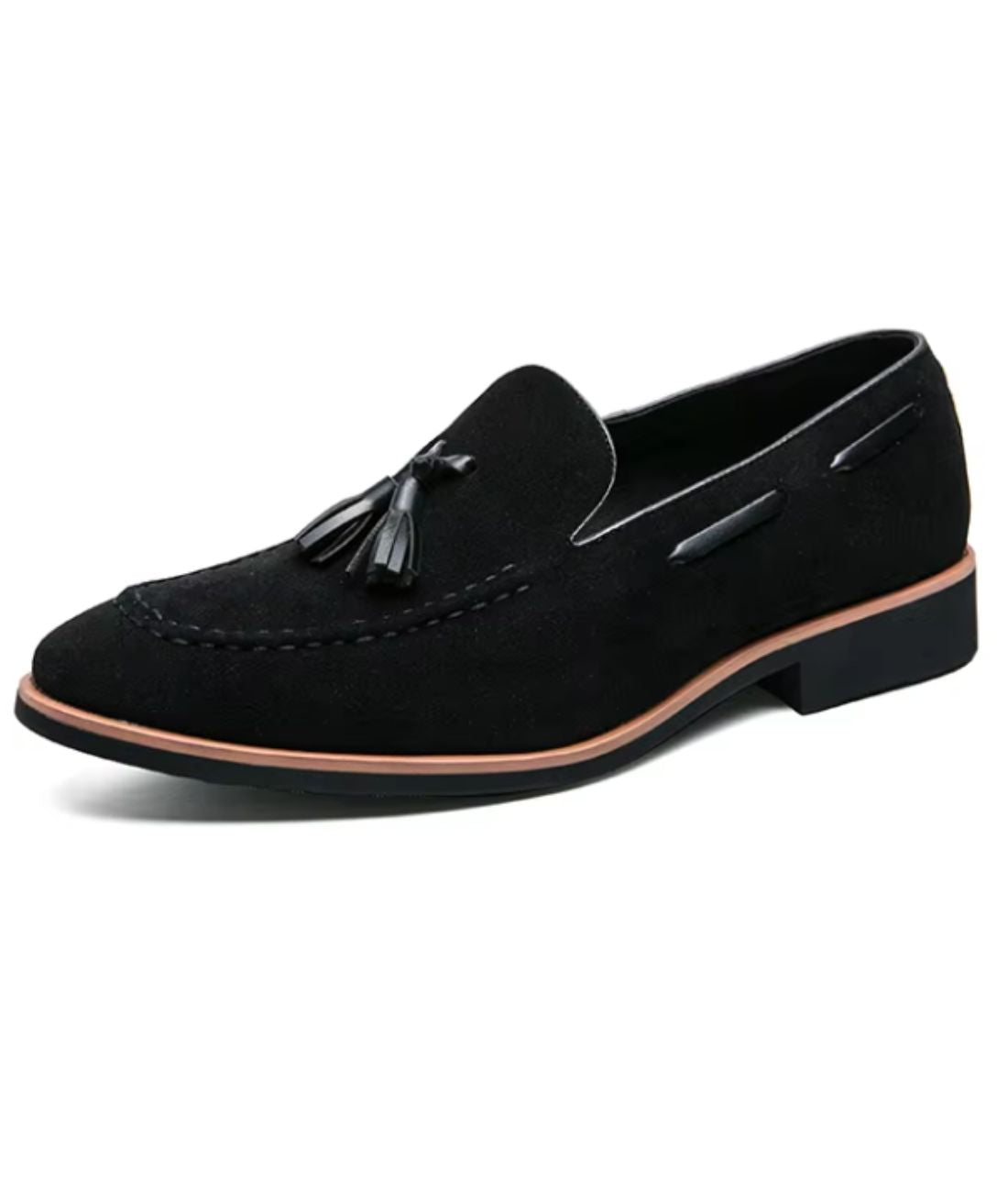 Men’s Tassel Suede Loafers Deep Black
