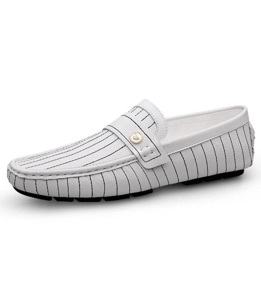 Men’s Penny Patent Leather Loafers Off White