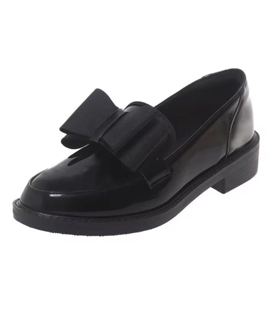 Women’s Slip On Patent Leather Loafers Deep Black