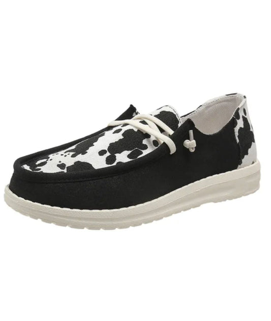 Women’s Slip On Synthetic Leather Loafers Deep Black