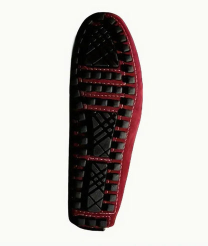 Men’s Slip On Patent Leather Loafers Burgundy