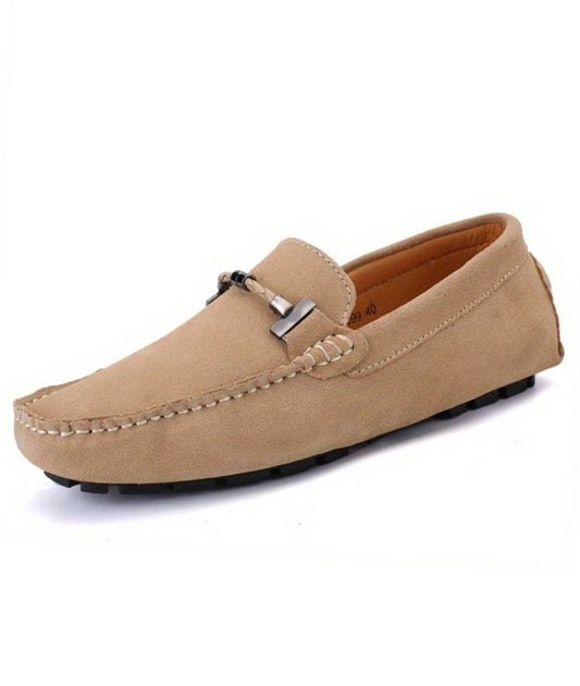 Men’s Driving Suede Loafers Sand Beige