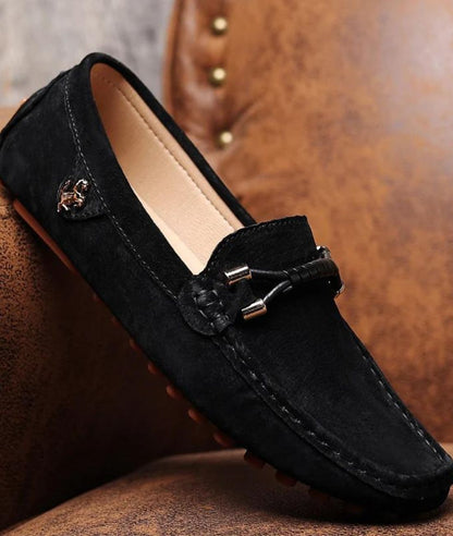 Men’s Slip On Patent Leather Loafers Deep Black