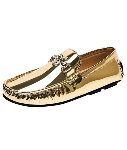 Women’s Slip On Patent Leather Loafers Cognac Brown