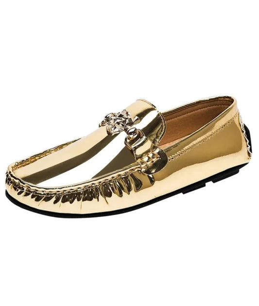 Women’s Slip On Patent Leather Loafers Cognac Brown