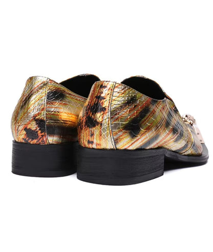 Men’s Slip On Patent Leather Loafers Coffee Brown
