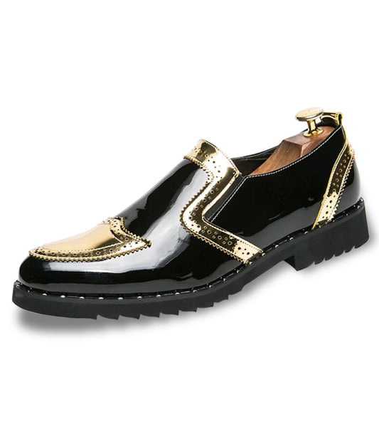 Men’s Chunky Patent Leather Loafers Deep Black Edition