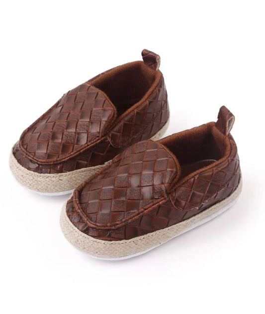 Baby Slip On Patent Leather Loafers Coffee Brown