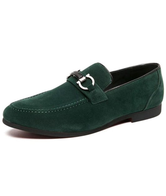 Men’s Horsebit Suede Loafers Burgundy