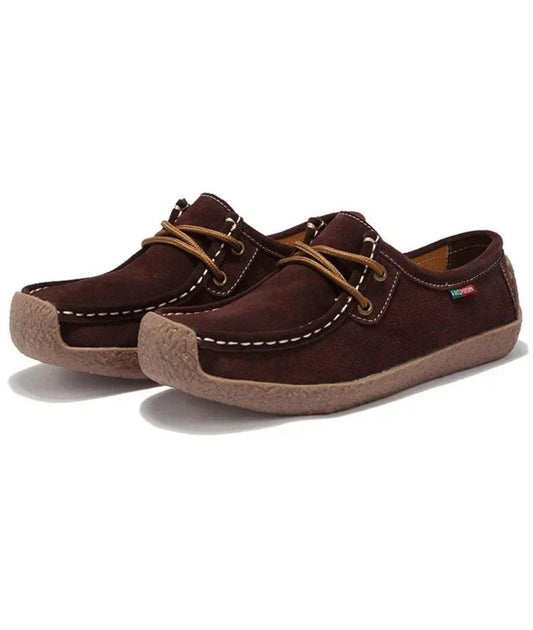 Men’s Lace Up Patent Leather Loafers Coffee Brown